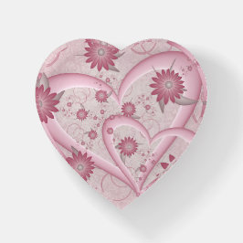 Roze abstracte harten en bloemen liefde fractale k