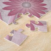 Roze abstracte harten en bloemen liefde fractale k legpuzzel (Zijkant)