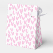 Roze Abstracte harten op wit Bedankdoosjes (Achterkant)