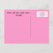 Roze Abstracte hartkaart Briefkaart (Achterkant)