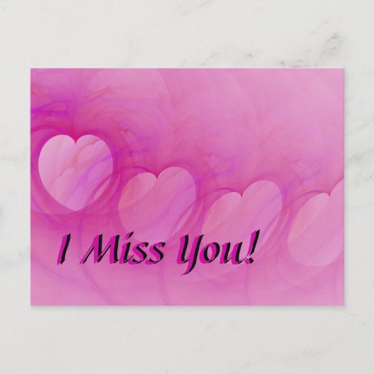 Roze Abstracte hartkaart Briefkaart (Voorkant)