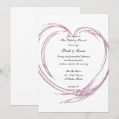 Roze Abstracte hartpost Wedding Brunch Kaart (Voorkant / Achterkant)