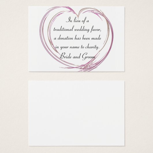 Roze Abstracte Heart Weddenschap Charity Favor Car Visitekaartjes (Voorkant /achterkant)