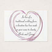 Roze Abstracte Heart Weddenschap Charity Favor Car Visitekaartjes (Voorkant)