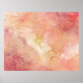 Roze Abstracte inktverf met pink Poster