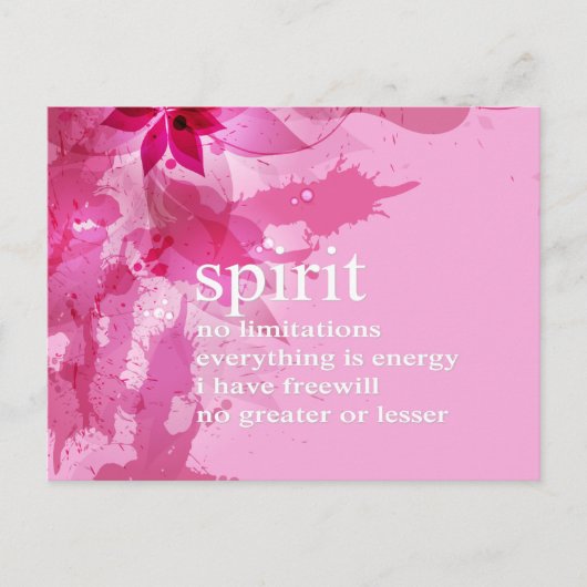Roze Abstracte Inspirerend Spirituele Quote Briefkaart (Voorkant)