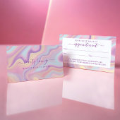Roze Abstracte Iridescent Holographic Beautist Afsprakenkaartje