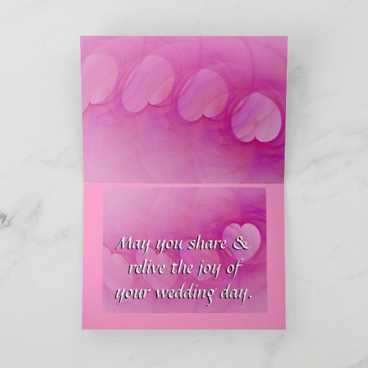 Roze Abstracte Jubileum van het hart Kaart (Binnen)