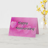 Roze Abstracte Jubileum van het hart Kaart (Gele Bloem)