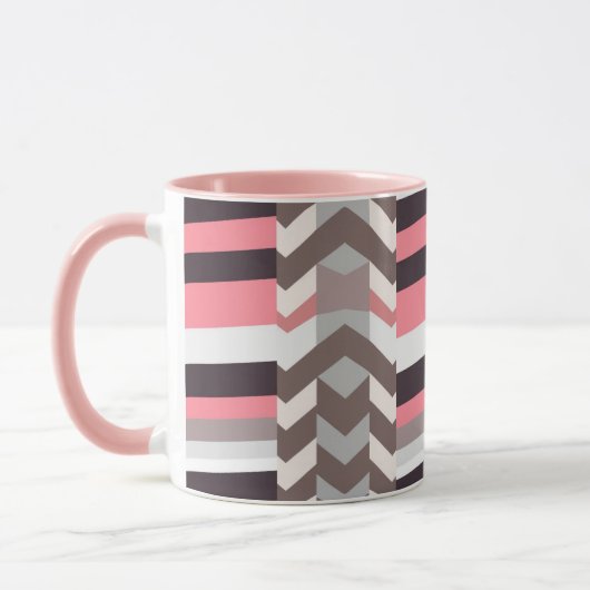Roze Abstracte Koffiemok Mok (Links)