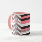 Roze Abstracte Koffiemok Mok (Voorkant links)
