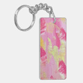 Roze Abstracte Kunst Acryl Sleutelhanger (Voorkant Links)