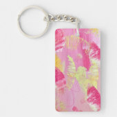 Roze Abstracte Kunst Acryl Sleutelhanger (Voorkant)