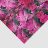 Roze Abstracte kunst met hibiscus Flower Tissuepapier (Detail)