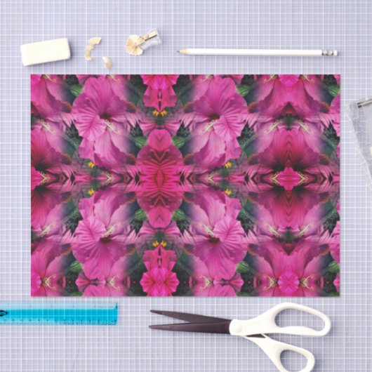 Roze Abstracte kunst met hibiscus Flower Tissuepapier (Craft)