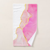 Roze Abstracte kunst MONOGRAM INITIALEN Glam Bad Handdoek (Handdoek)