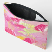 Roze abstracte kunst ritssluiting zakje of make-up etui (Open)