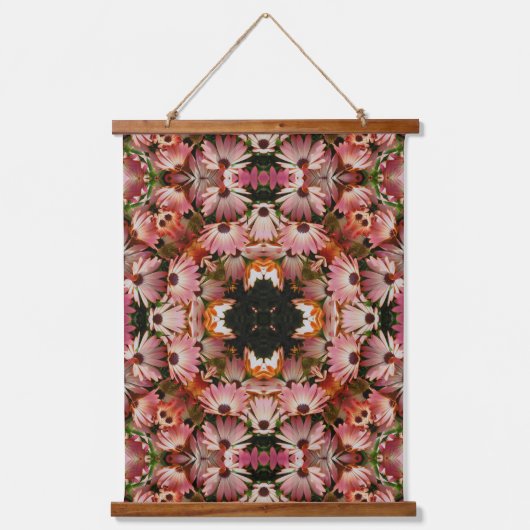 Roze Abstracte kunst van Afrikaanse feestdagen Hangend Wandkleed (Voorkant)