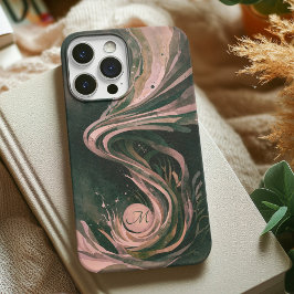 Roze Abstracte Kunst Water Swirl Waterverf Canvas Case-Mate iPhone Case