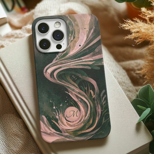Roze Abstracte Kunst Water Swirl Waterverf Canvas Case-Mate iPhone Case