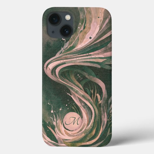 Roze Abstracte Kunst Water Swirl Waterverf Canvas Case-Mate iPhone Case (Achterkant)