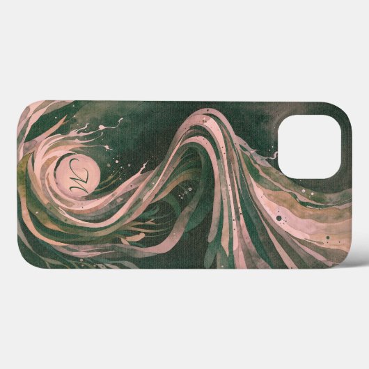 Roze Abstracte Kunst Water Swirl Waterverf Canvas Case-Mate iPhone Case (Achterkant (horizontaal))