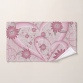 Roze Abstracte kunsten en bloemen houden van fract Bad Handdoek (Handdoek)
