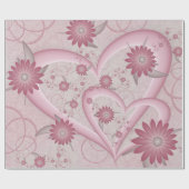 Roze Abstracte kunsten en bloemen houden van fract Cadeaupapier (Vlak)