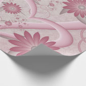 Roze Abstracte kunsten en bloemen houden van fract Cadeaupapier (Hoek)