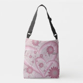 Roze Abstracte kunsten en bloemen houden van fract Crossbody Tas (Voorkant)