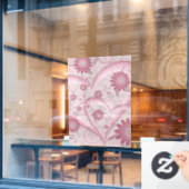Roze Abstracte kunsten en bloemen houden van fract Raamsticker (Cafe Raam)