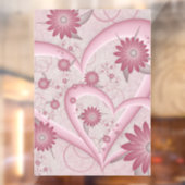 Roze Abstracte kunsten en bloemen houden van fract Raamsticker (Vel 2)