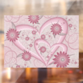 Roze Abstracte kunsten en bloemen houden van fract Raamsticker (Vel 2)