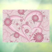 Roze Abstracte kunsten en bloemen houden van fract Raamsticker (Vel 3)