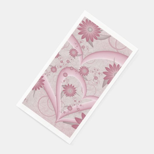 Roze Abstracte kunsten en bloemen houden van fract Servet (Hoek)