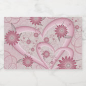 Roze Abstracte kunsten en bloemen houden van fract Sparkling Wijnetiket (Enkel label)