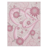 Roze Abstracte kunsten en bloemen houden van fract Tafelkleed (Voorkant)