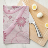 Roze Abstracte kunsten en bloemen houden van fract Theedoek (Quarter Fold)