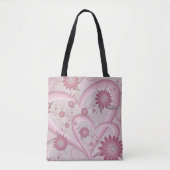 Roze Abstracte kunsten en bloemen houden van fract Tote Bag (Voorkant)