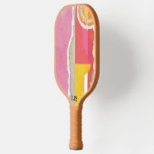 roze abstracte landschap pickleball ontwerp paddle (Links)