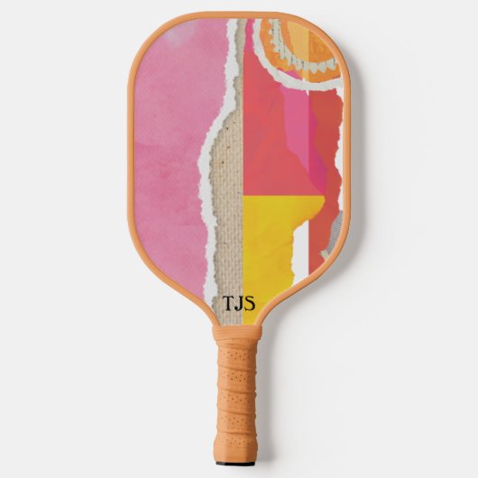 roze abstracte landschap pickleball ontwerp paddle (Achterkant)