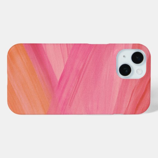 Roze Abstracte lijnen Modern Waterverf Pattern Case-Mate iPhone Case (Achterkant (horizontaal))
