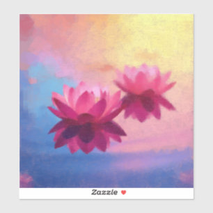 Roze Abstracte Lotus Sticker