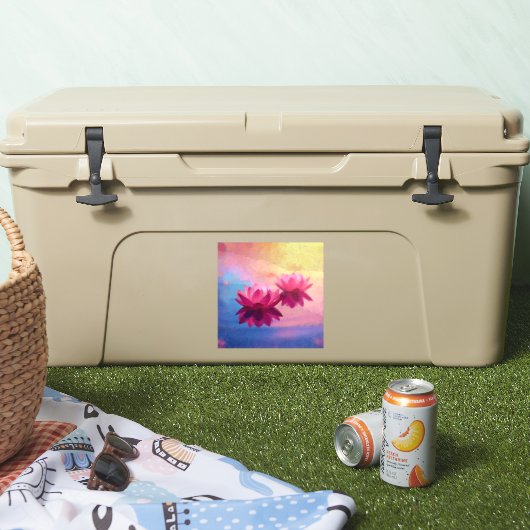 Roze Abstracte Lotus Sticker (Koeler)