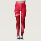 Roze Abstracte marmer Floral Pattern Leggings (Voorkant)