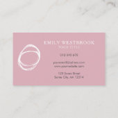 Roze Abstracte minimalistische art Professional Visitekaartje (Achterkant)