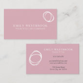 Roze Abstracte minimalistische art Professional Visitekaartje (Voorkant / Achterkant)