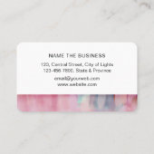 Roze Abstracte moderne Waterverf verfstreken lijne Visitekaartje (Achterkant)