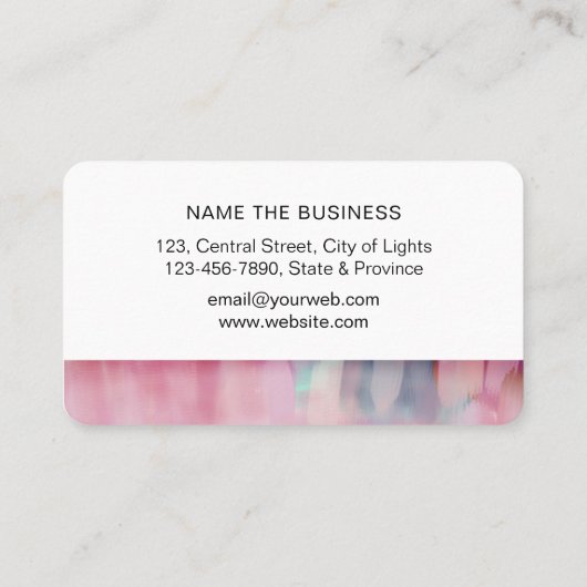Roze Abstracte moderne Waterverf verfstreken lijne Visitekaartje (Achterkant)