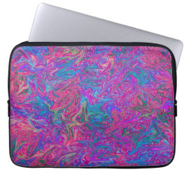 Roze Abstracte neopreen laptophoes met kunststofra Laptop Sleeve